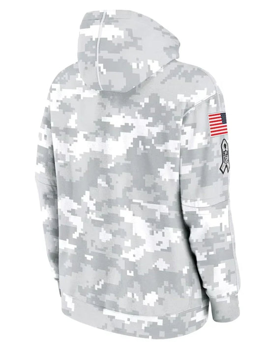 2024 Kansas City Chiefs Arctic Camo Salute to Service Hoodie Recreated Edition