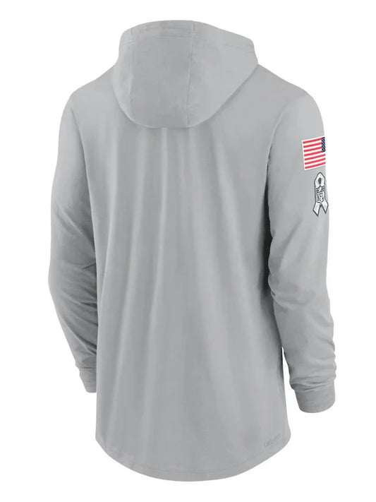 2024 Philadelphia Eagles Salute to Service Long Sleeve Hooded T-Shirt