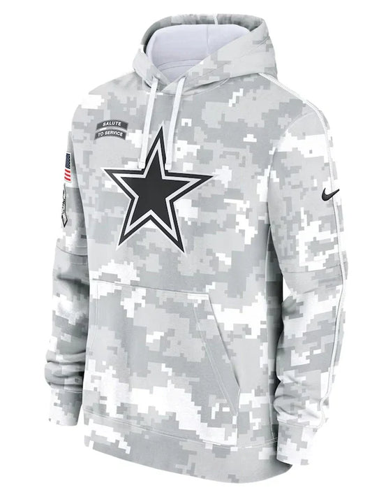 2024 Dallas Cowboys Arctic Camo Salute to Service Hoodie Recreated Edition