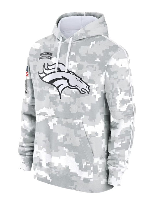 2024 Denver Broncos Salute to Service Long Sleeve Hooded T-Shirt