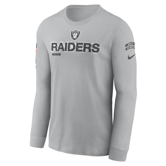 2024 Las Vegas Raiders Salute to Service Long Sleeve Hooded T-Shirt