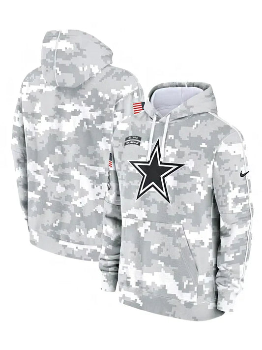 2024 Dallas Cowboys Arctic Camo Salute to Service Hoodie Recreated Edition
