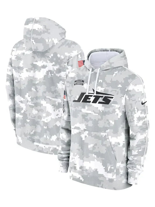 2024 New York Jets Arctic Camo Salute to Service HoodieRecreated Edition