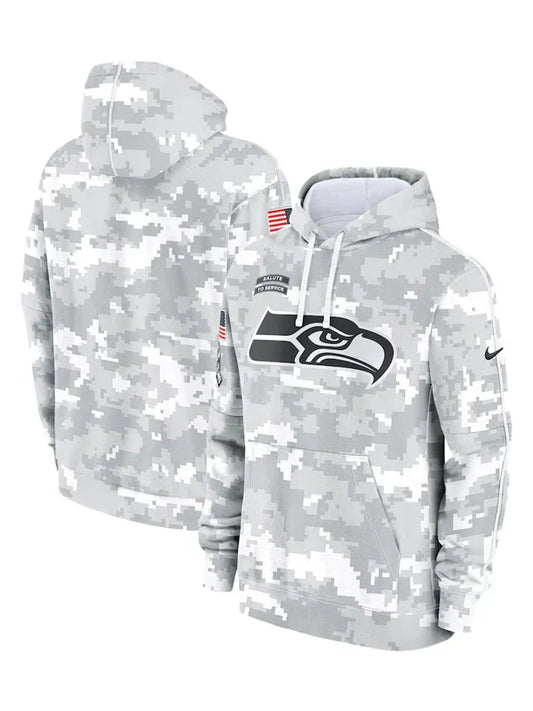 2024 Seattle Seahawks Arctic Camo Salute to Service Hoodie Recreated Edition