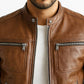 AleX Leather Brown Jacket – Men’s Premium Brown Leather Jacket