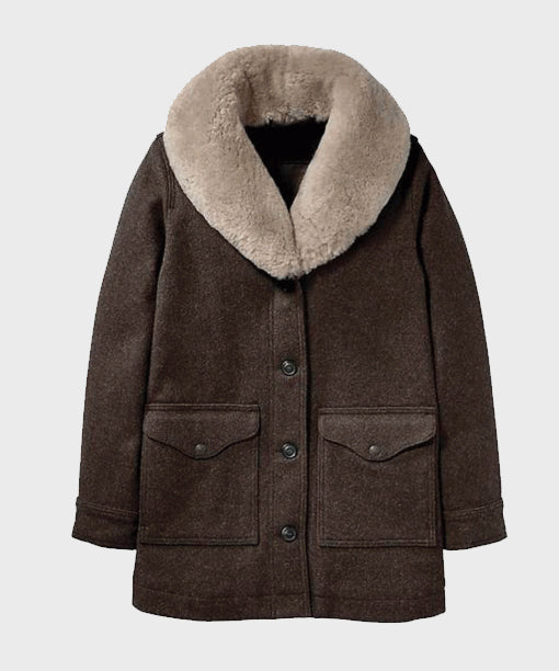 Beth Dutton Yellowstone Fur Shawl Collar Coat
