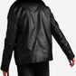 Men’s Leather Biker Jacket with Fur Collar