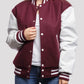 Women’s Maroon And White Varsity Lettermen Jacket