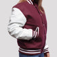 Women’s Maroon And White Varsity Lettermen Jacket