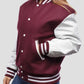 Women’s Maroon And White Varsity Lettermen Jacket