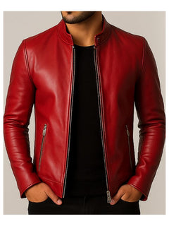 Arthur Red Leather Jacket – Leather Jacket for Men (Red)
