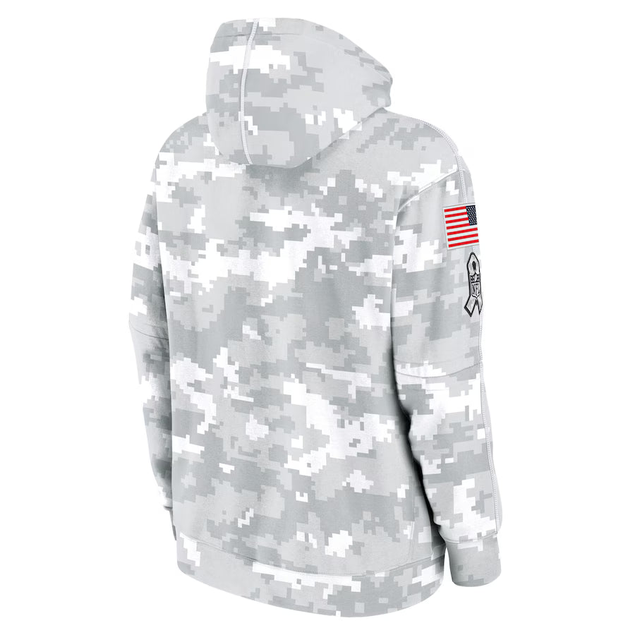 2024 New Orleans Saints Arctic Camo Salute to Service Hoodie Recreated Edition