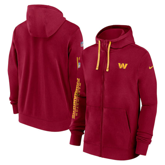 Washington Commanders Black &amp; Gray Zip-Up Hoodie (Recreated Edition)